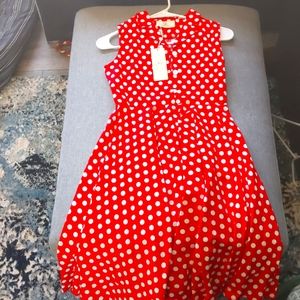Grace Karin; Size 11 to 12 years; Rich Red/ White polka dots